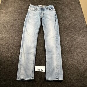 Guess Jeans Mens 30x32 Light Blue Denim Cotton 5-Pockets Slim Fit Straight Leg